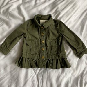 Kate Spade Girls Ruffle Cotton Twill Field Jacket